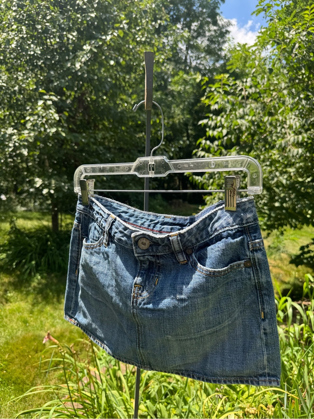 Vintage Gap Denim Mini Skirt - Blue